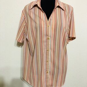 Notations Multicolor Striped Button Down Shirt